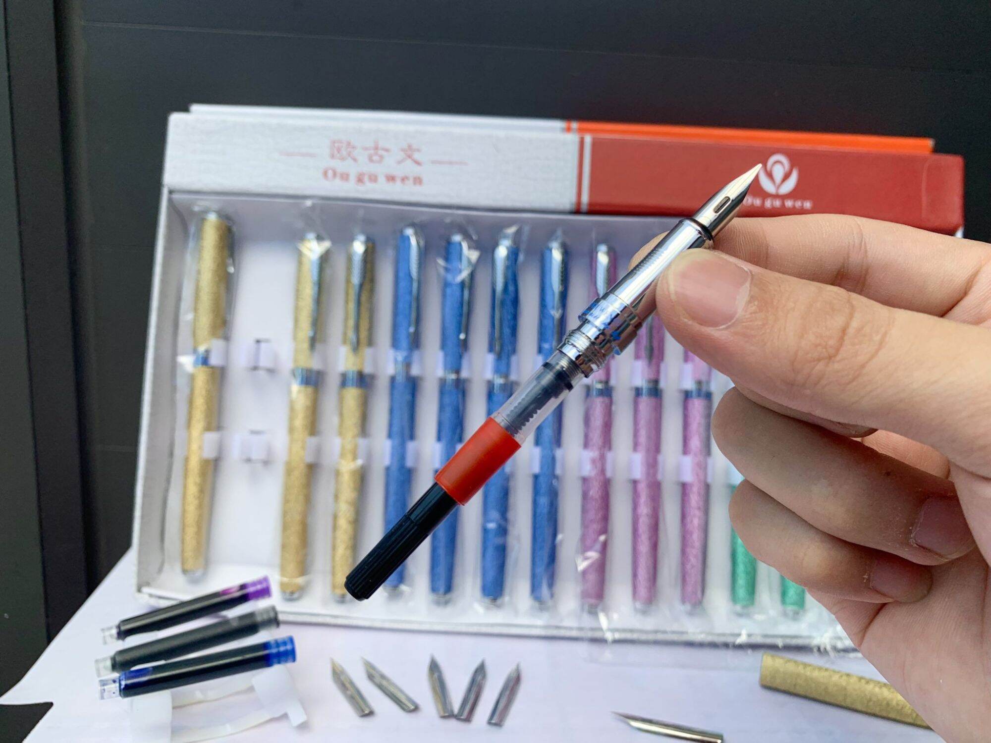 Bút máy 005 ngòi lá tre calligraphy viết nét thanh đậm