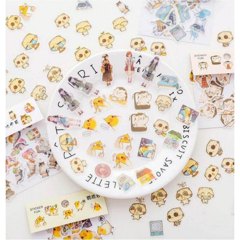 Random Set 32 sticker washi dán trang trí sổ nhật ký