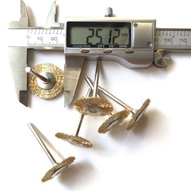 bộ 6 chổi đĩa đánh gỉ màu đồng 25mm cán 3mm