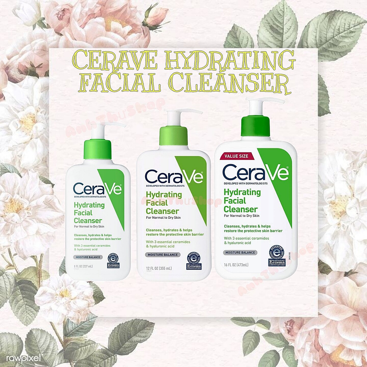 Sữa rửa mặt cho da khô CERAVE FOAMING FACIAL CLEANSER