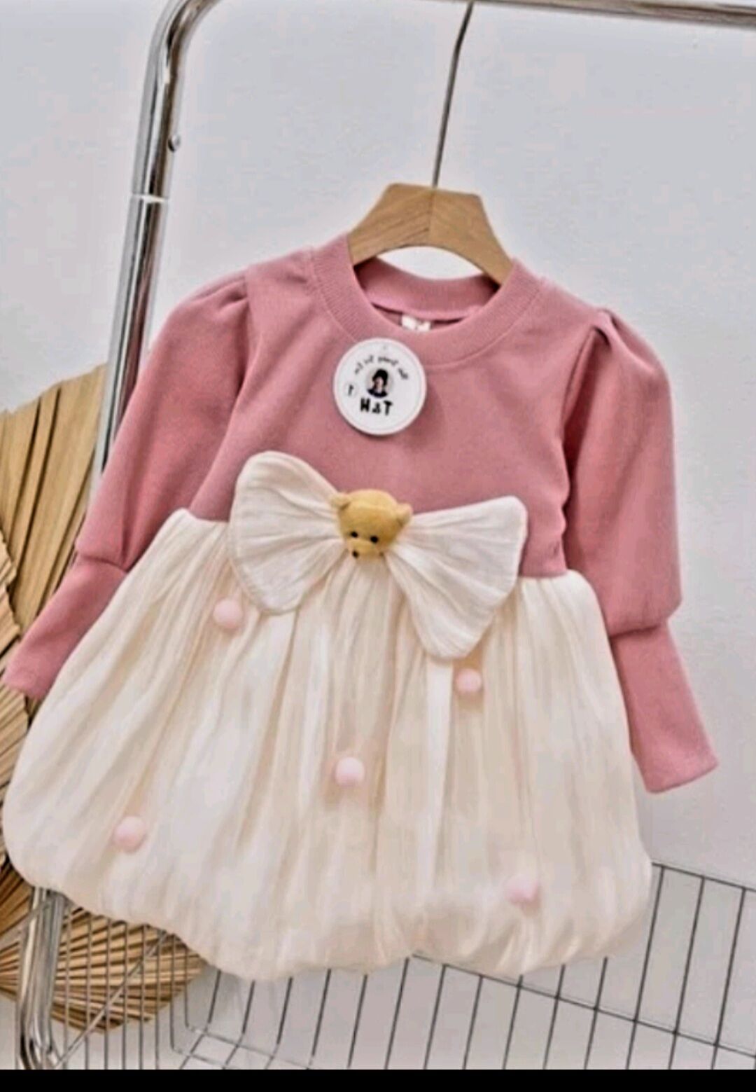 Đầm thun gân phối voan tơ cho bé 10_20kg
