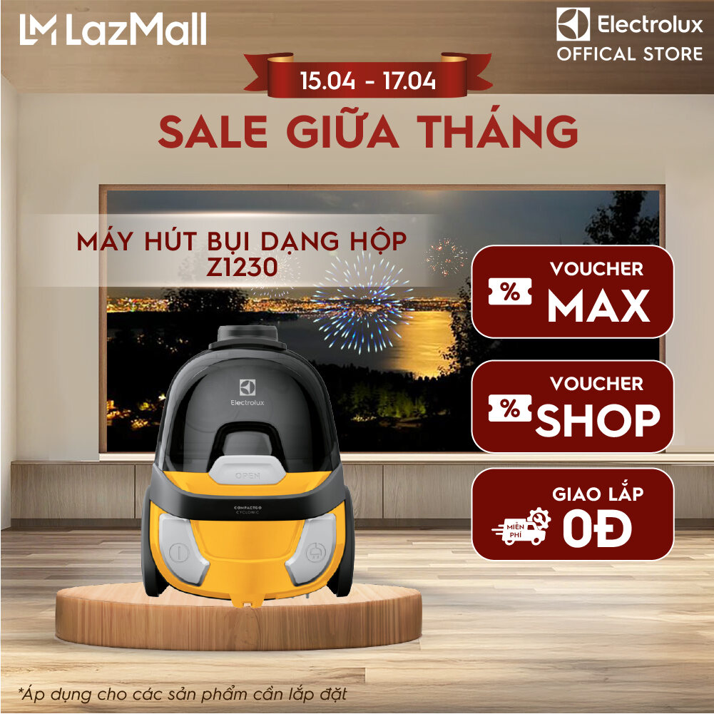 Máy hút bụi lốc xoáy siêu gọn nhẹ Electrolux CompactGo - Z1230 - Đầu hút 2 trong 1 làm sạch mọi loại sàn cùng bộ lọc HEPA 10 Washable Filter