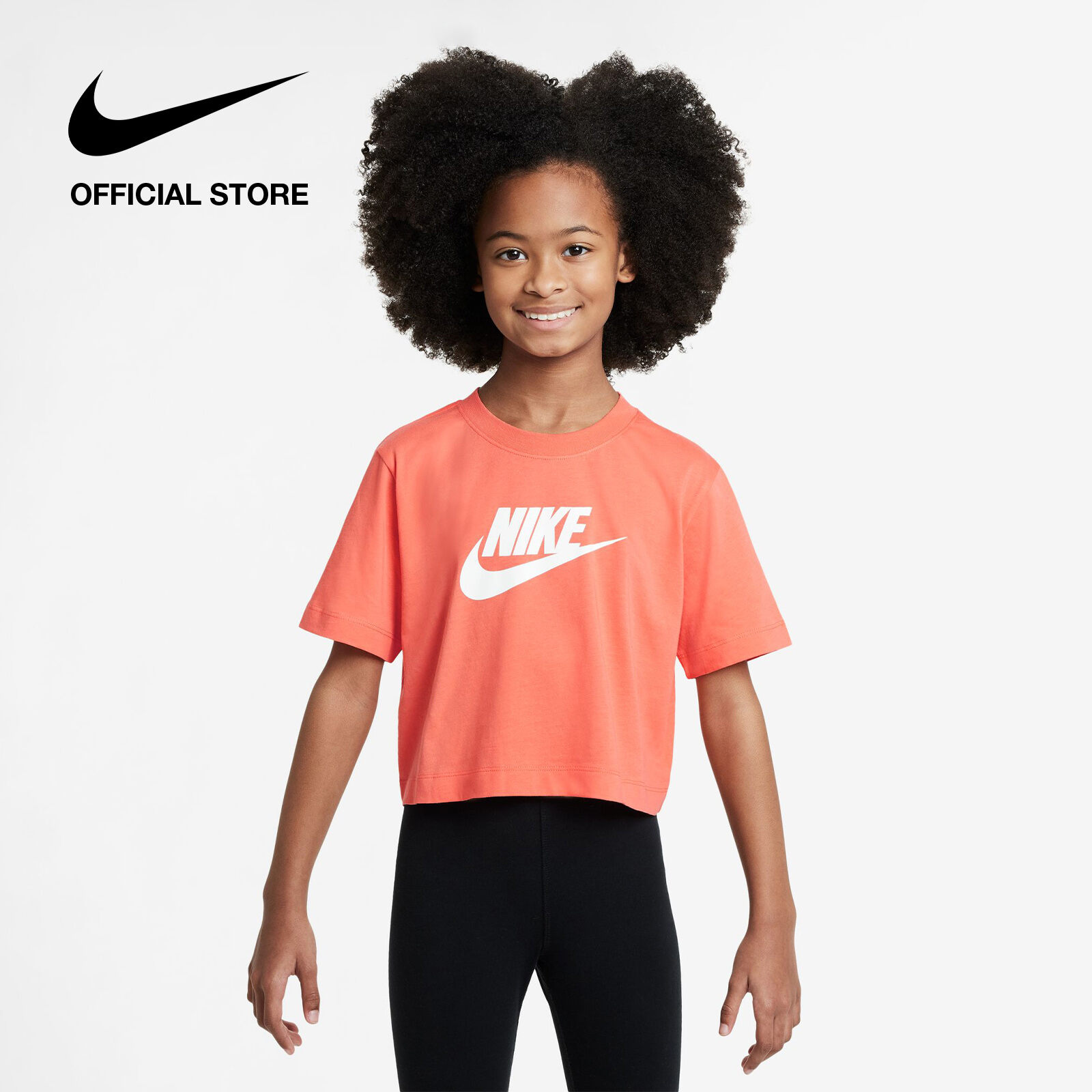 Áo Thun Tay Ngắn Nike Kids' Sportswear Big Kids' (Girls') Cropped T-Shirt - Light Wild Mango