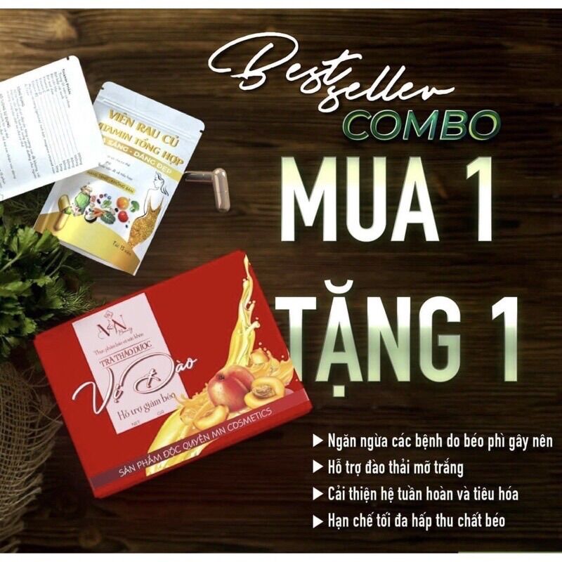 Trà Đào Giảm Cân X3 Đông Anh Tặng Kèm Detox chính hãng công ty Đông Anh - trà thảo dược vị đào giảm béo