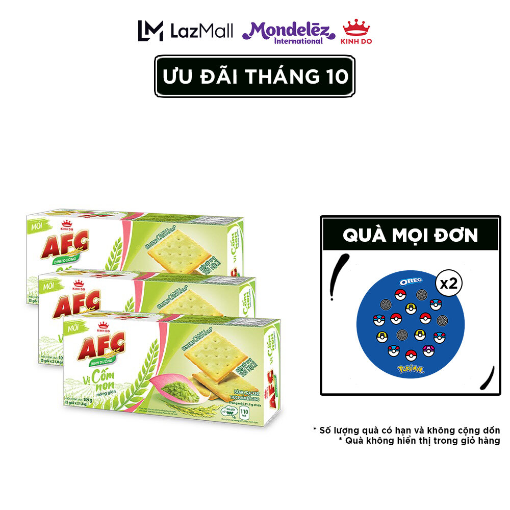 Combo 3 Hộp Bánh Quy Dinh Dưỡng Afc Vị Cốm Non 109G