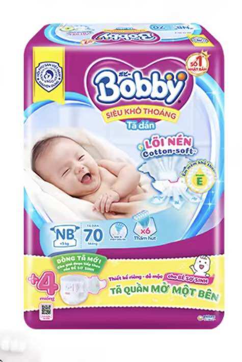 [TẶNG 6 MIẾNG] tã dán bobby sx70+6/S80+2/ newborn2-60+6/ s56+6