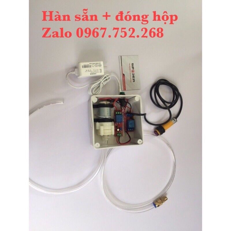 Combo máy rửa tay sát khuẩn tự động, lắp sẵn đóng hộp đẩy đủ linh kiện