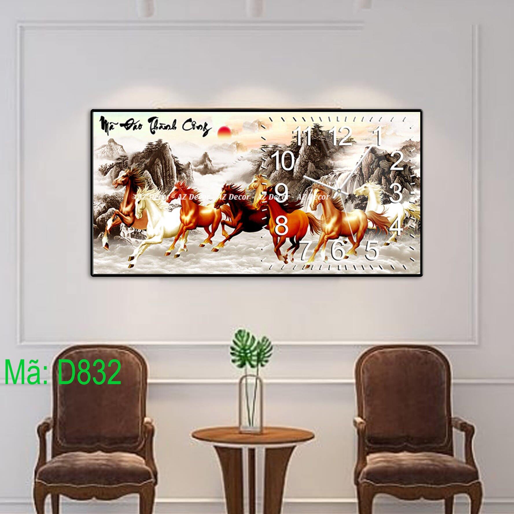 Tranh Đồng Hồ Tráng Gương.