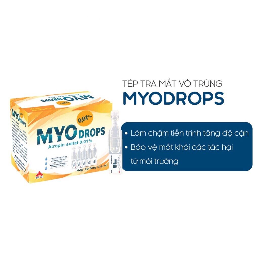 Tép nhỏ mắt Myodrops (Atropin 0.01) Kiểm soát cận, giảm tiến trình tăng độ cận