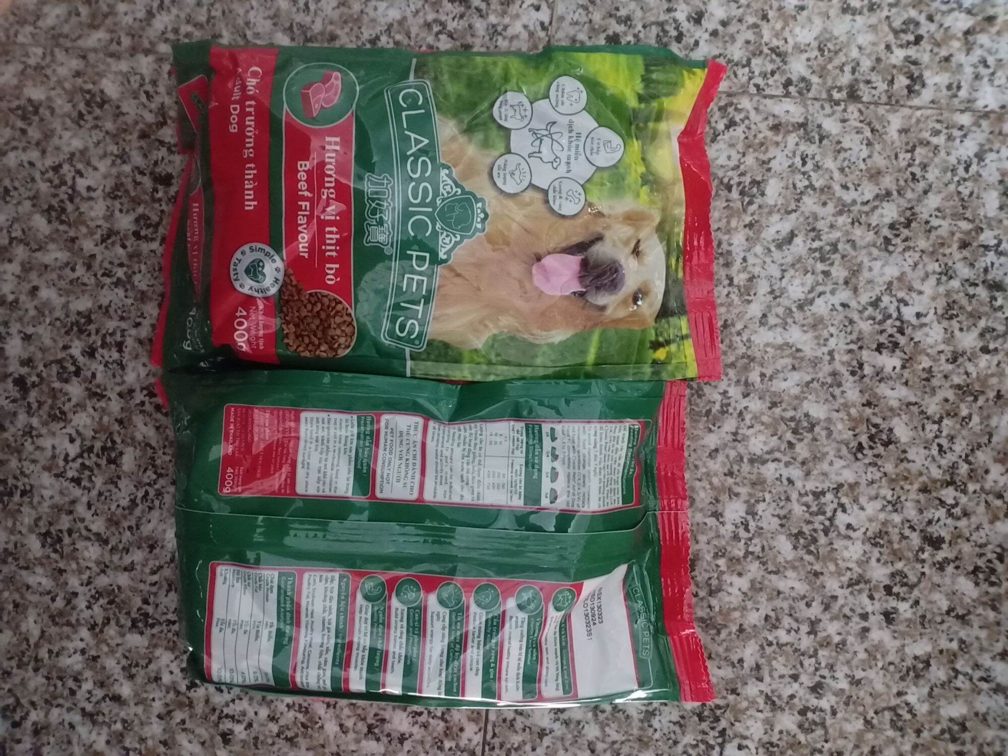 Combo 5 gói thức ăn 400gr cho chó lớn Classic pets