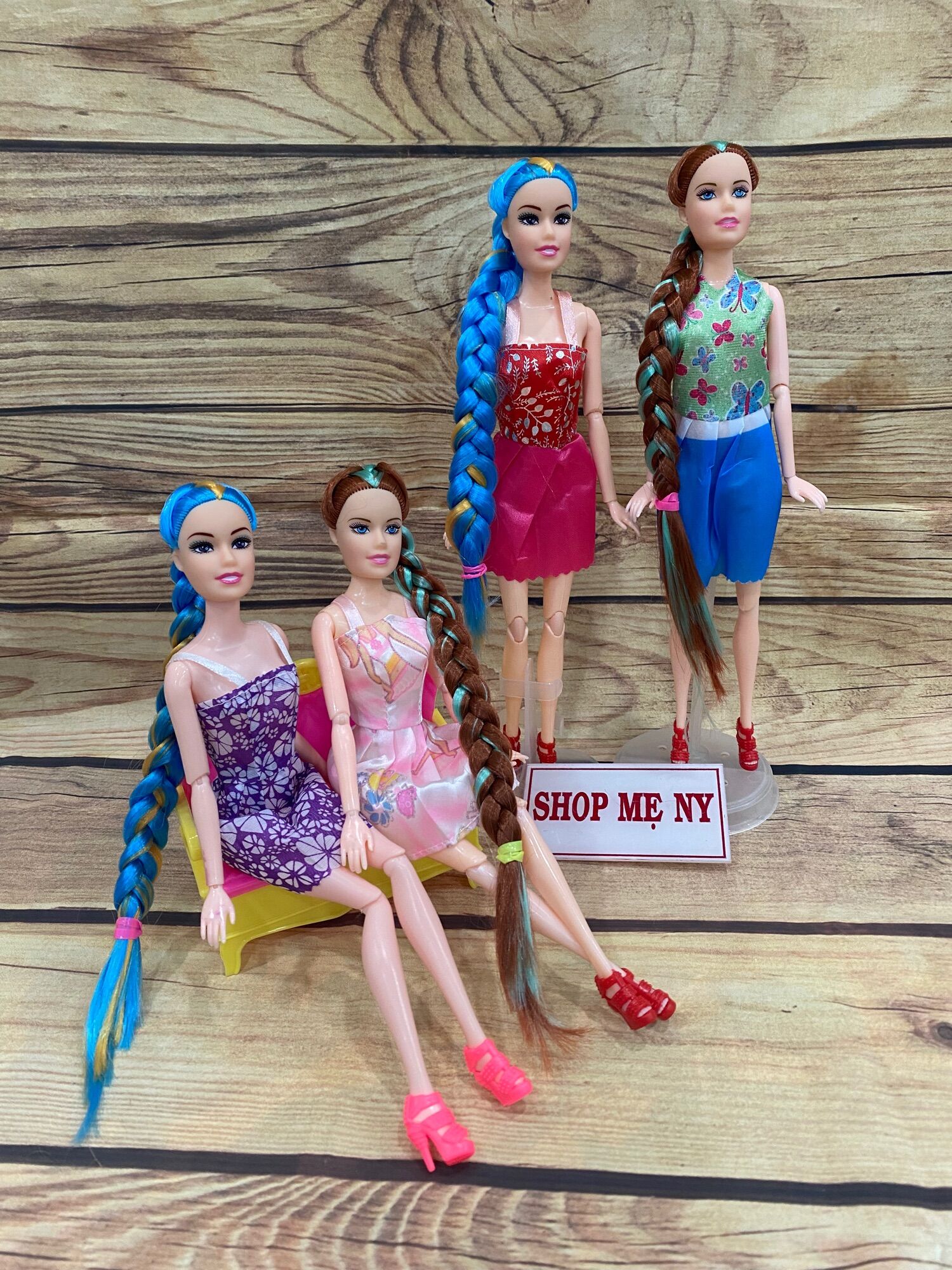 [HCM]Búp bê khớp công chúa tóc mây siêu xinh (1 bím to dài)