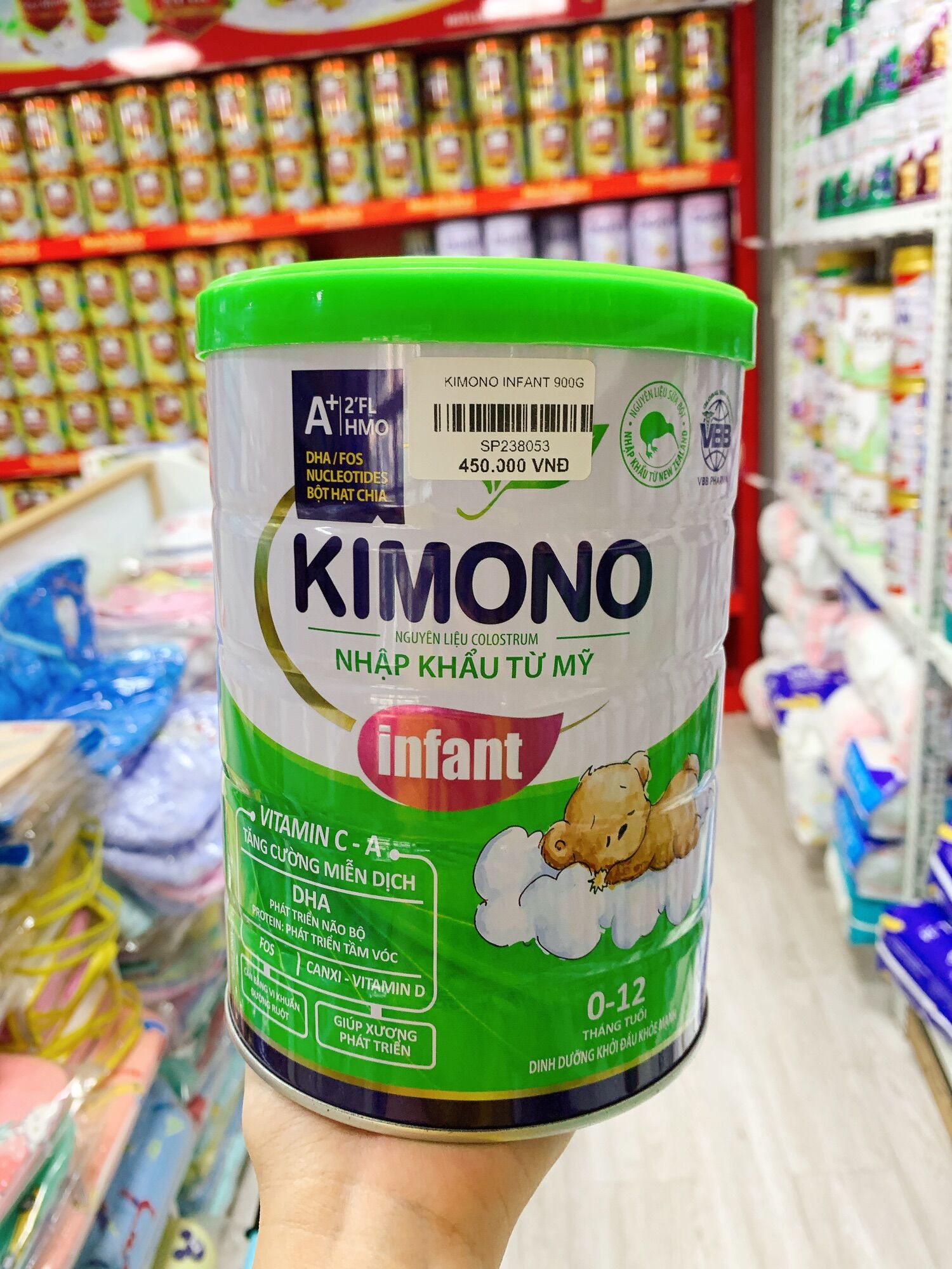 Sữa kimono infant 0-12 tháng 900g