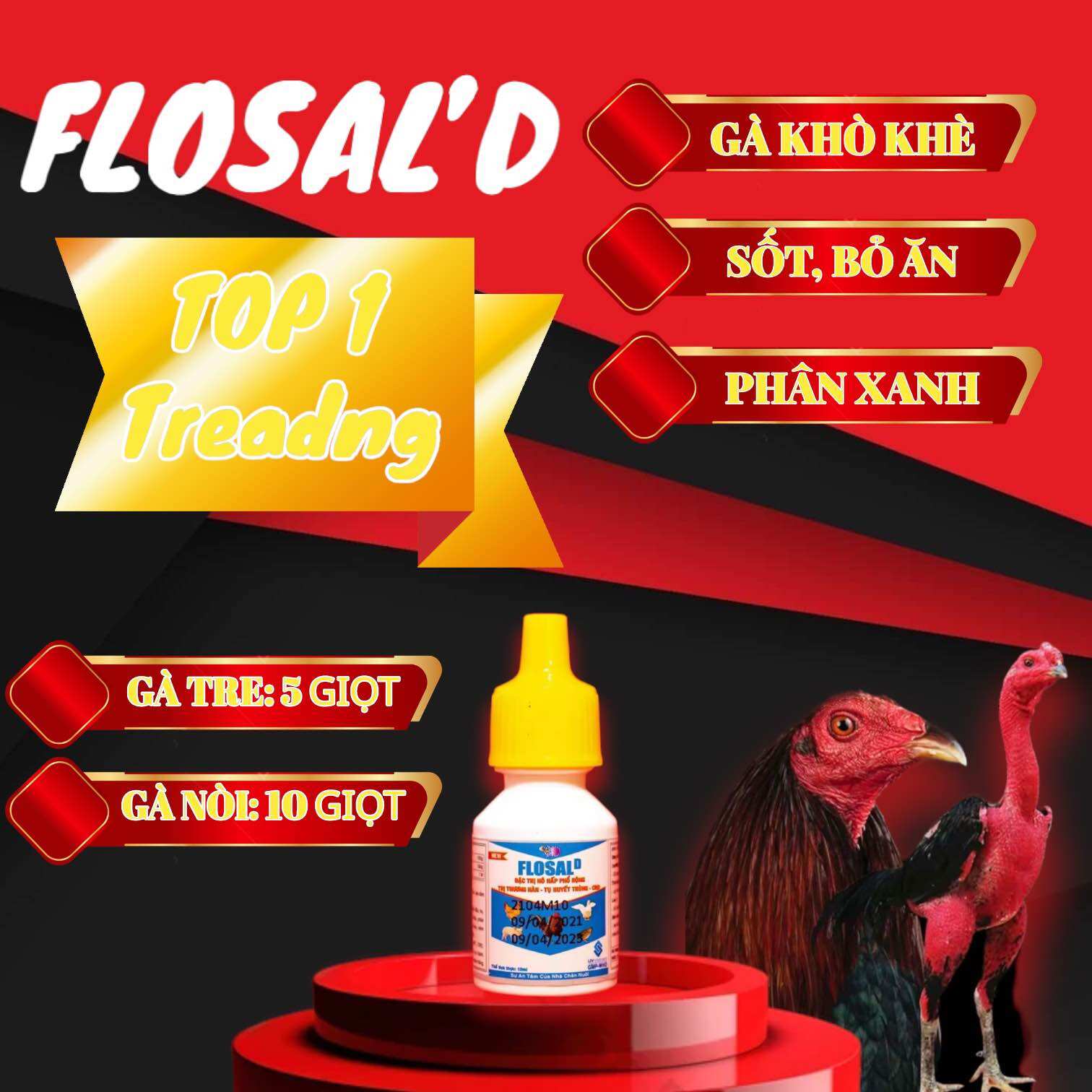FLOSAL - D đặc trị khò khè thuốc gà đá 1 LỌ 10ML
