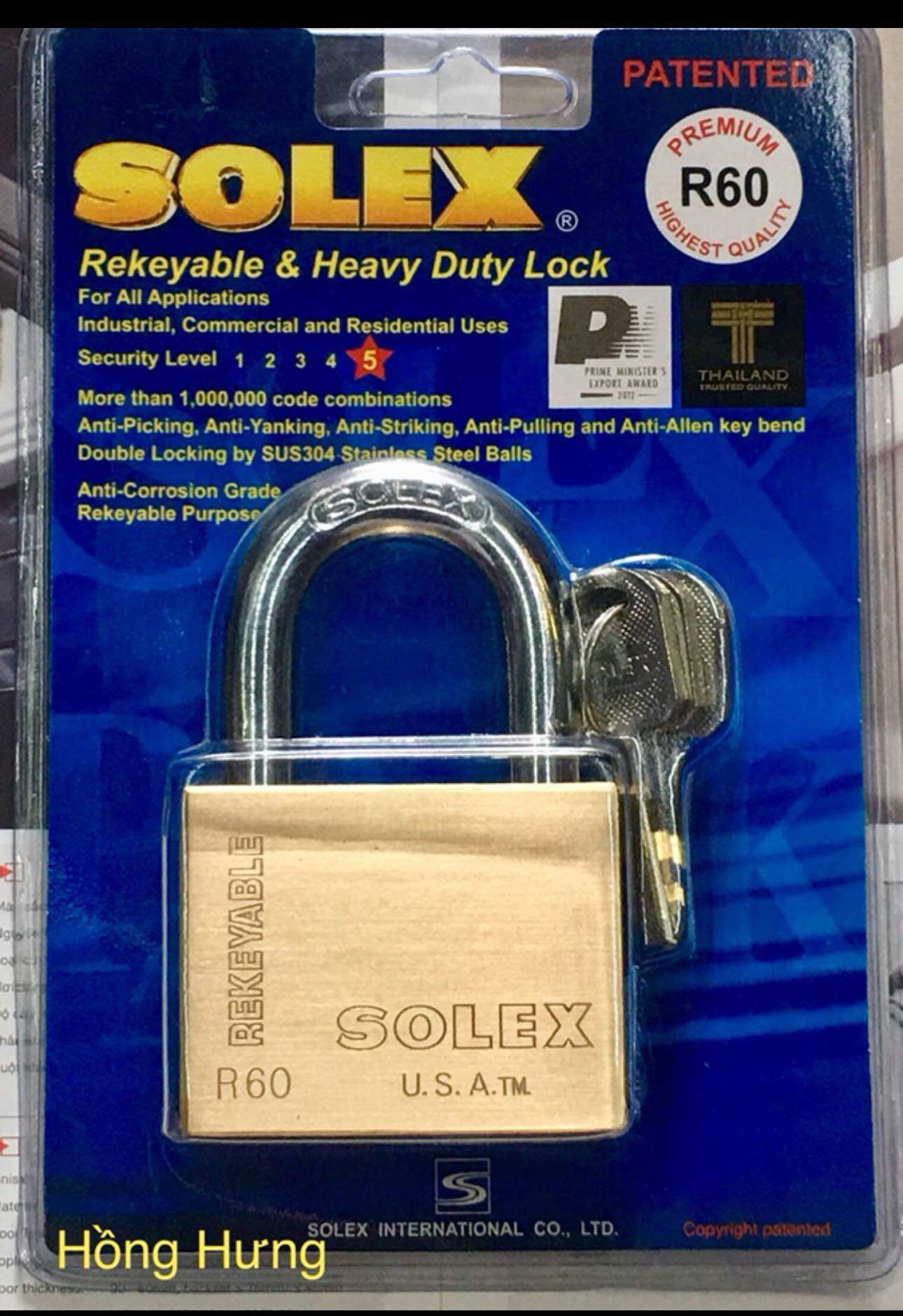 [HCM]KHÓA SOLEX R60 (60mm) THAU GIỮ CHÌA