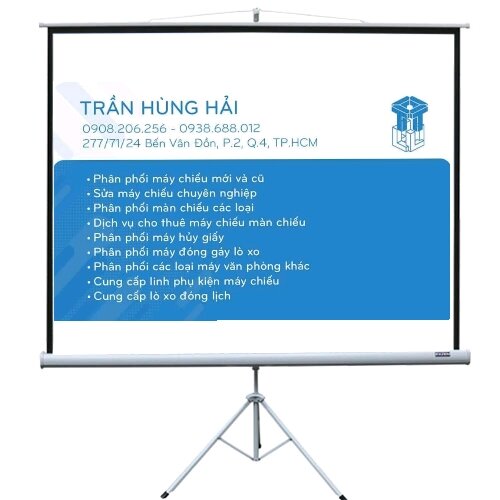 Màn chiếu 3 chân di động 1m5 x 1m5 chính hãng