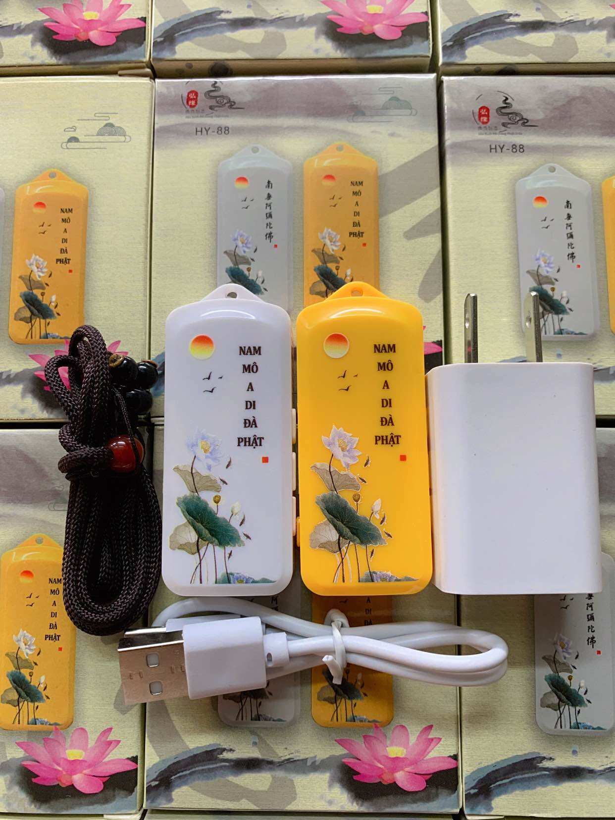 Máy niệm phật mini hoa sen sẵn 52- 55 - 56 bài tí hon-mới🪷