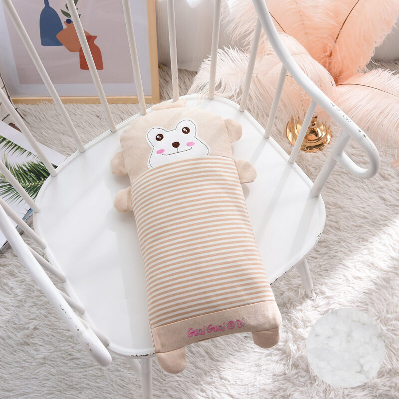 Gối trẻ em vỏ gối cotton hoạt hình ruột gối trẻ em dài học sinh 0-1-3-6 tuổi gối trẻ em bốn mùa cotton