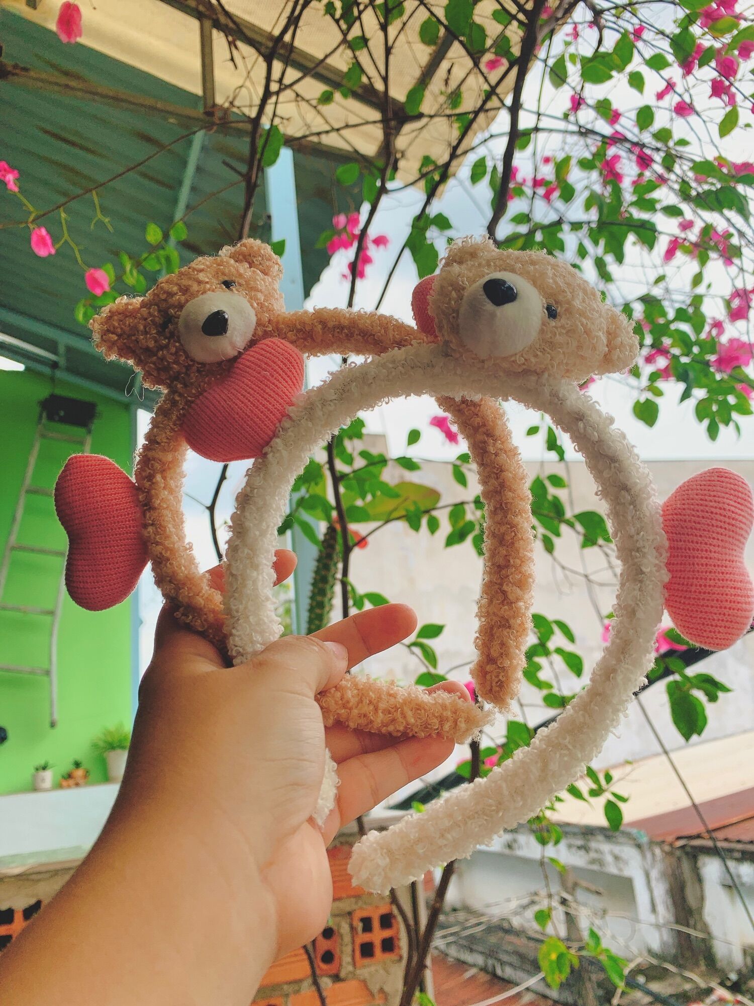 CC31 cài tóc bờm gấu + 2 tim băng đô