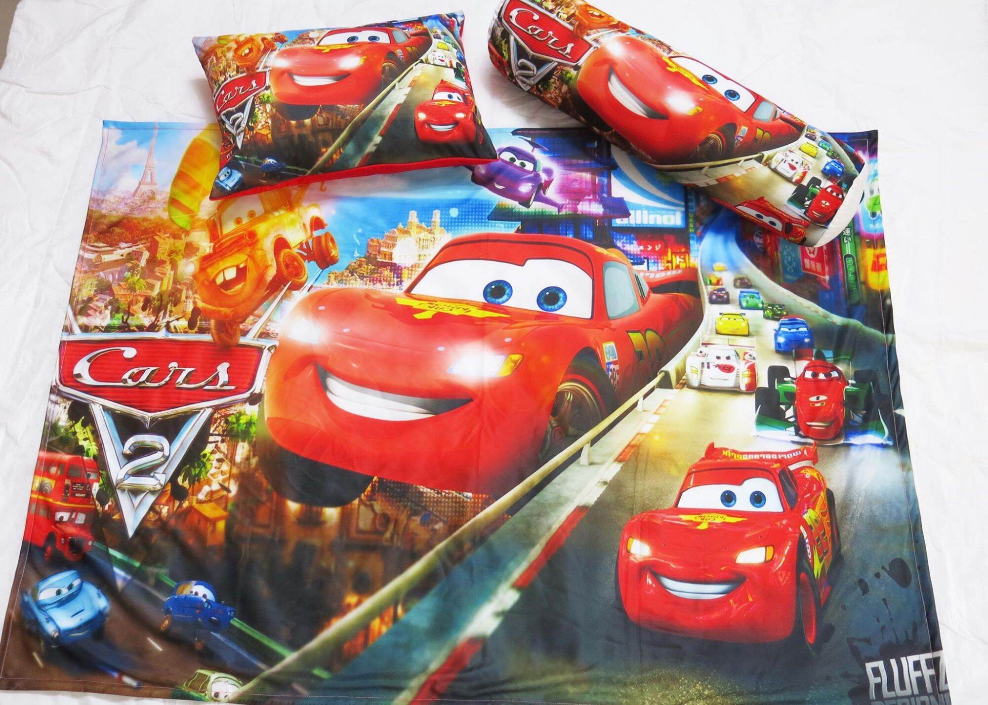 Set chăn gối xe Mcqeen cho bé mẫu giáo