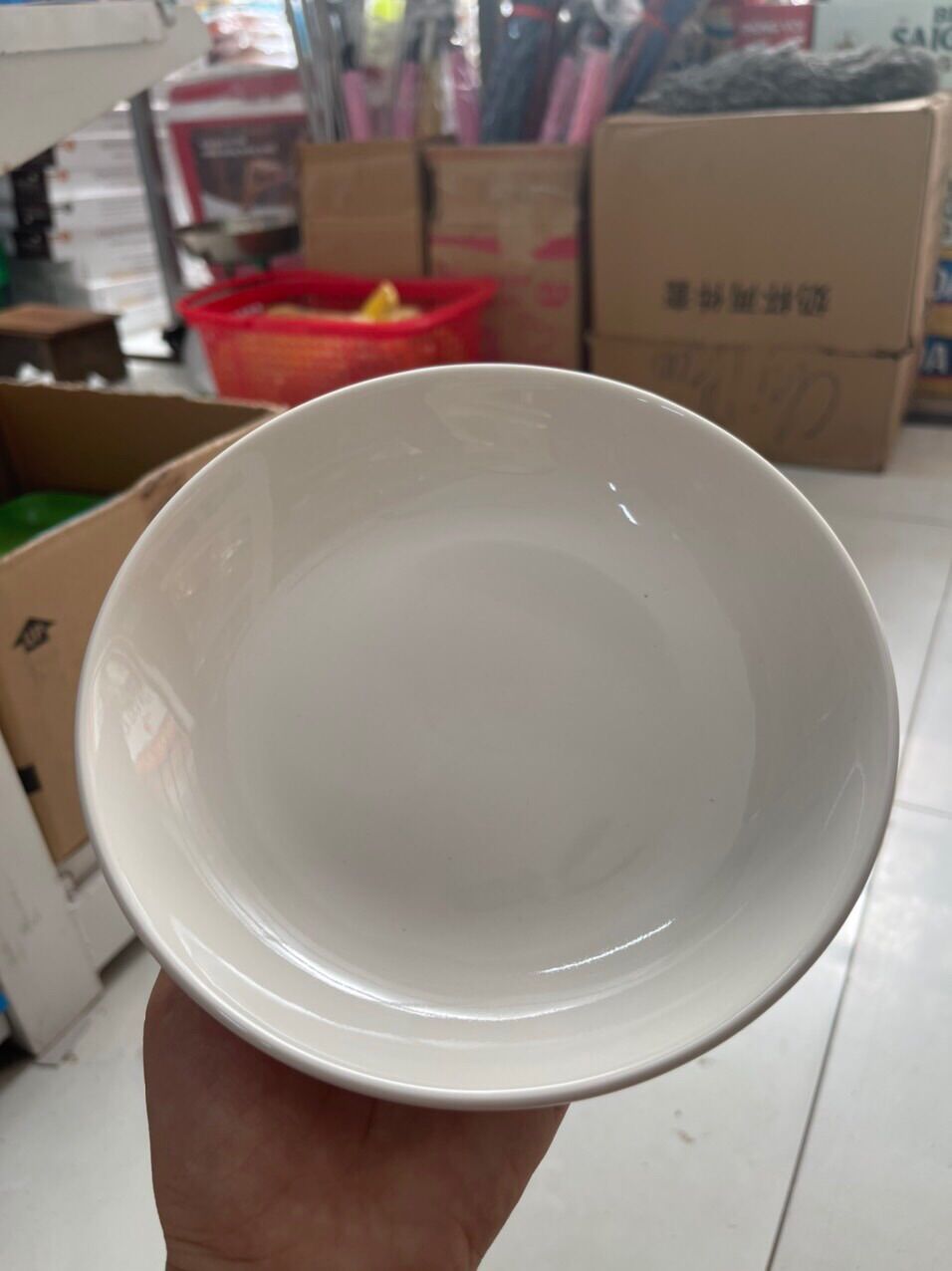 Set 10 Đĩa sứ trắng tráng men siêu đẹp