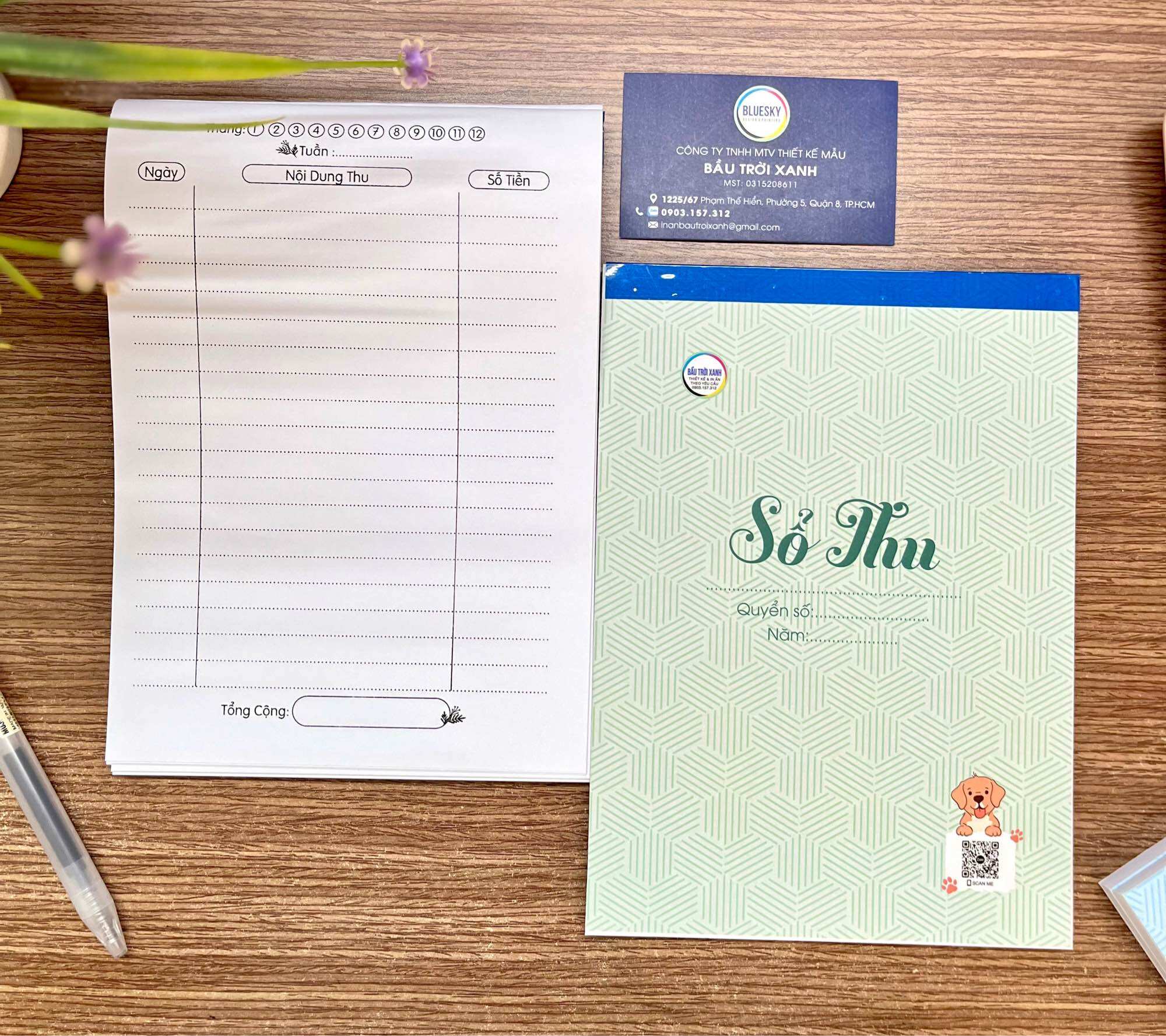 Sổ thu - sổ chi riêng lẻ khổ a5 / 70 tờ giấy dày