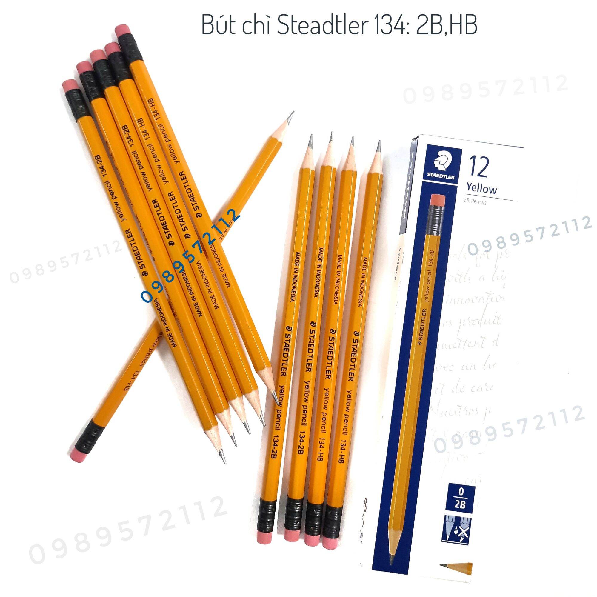 Bút chì 2b,hb steadtler 134 có tẩy