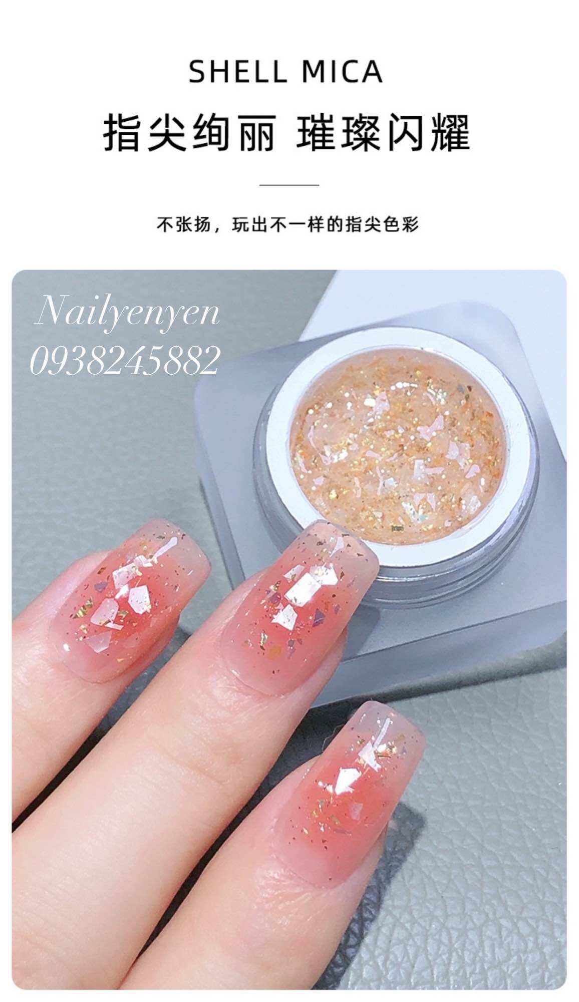 Gel nhũ kim tuyến xà cừ trắng
