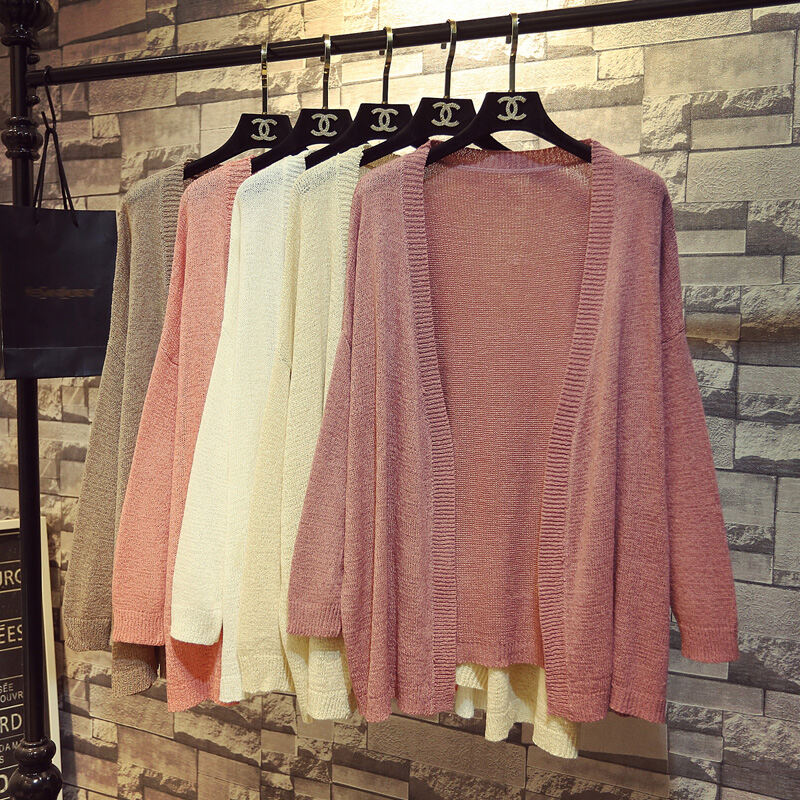 Áo Len Cardigan Dệt Kim Rộng Rãi Dài Vừa Phải Cho Nữ Mùa Xuân Thu Thường Ngày Cổ Chữ V Tay Dài Màu Trơn Áo Khoác Ngoài