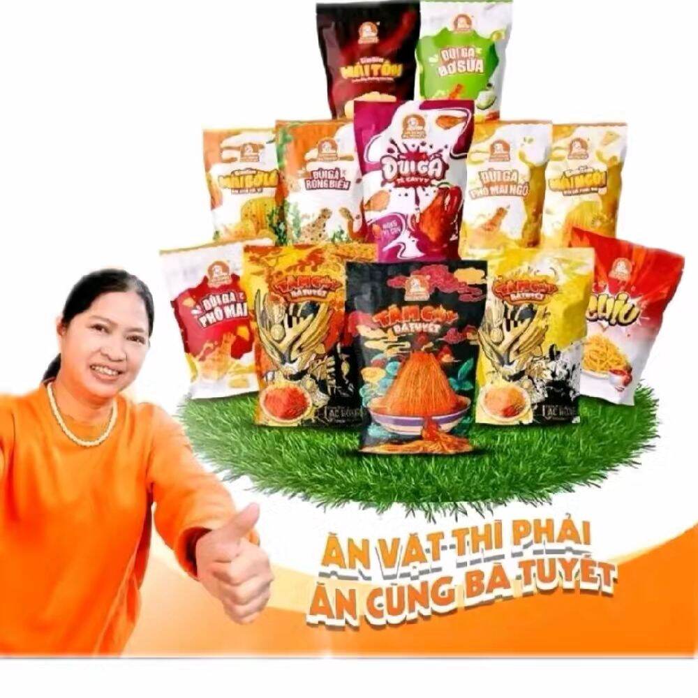 combo 10 gói mix gồm: 2 đùi gà phô mai ngô 2 mái ngói. 2 tăm cay đen 2 đùi gà rong biển 2 mái tôn ăn vặt ăn cùng bà Tuyết ngon tuyệt vời hàng Việt Nam chất lượng