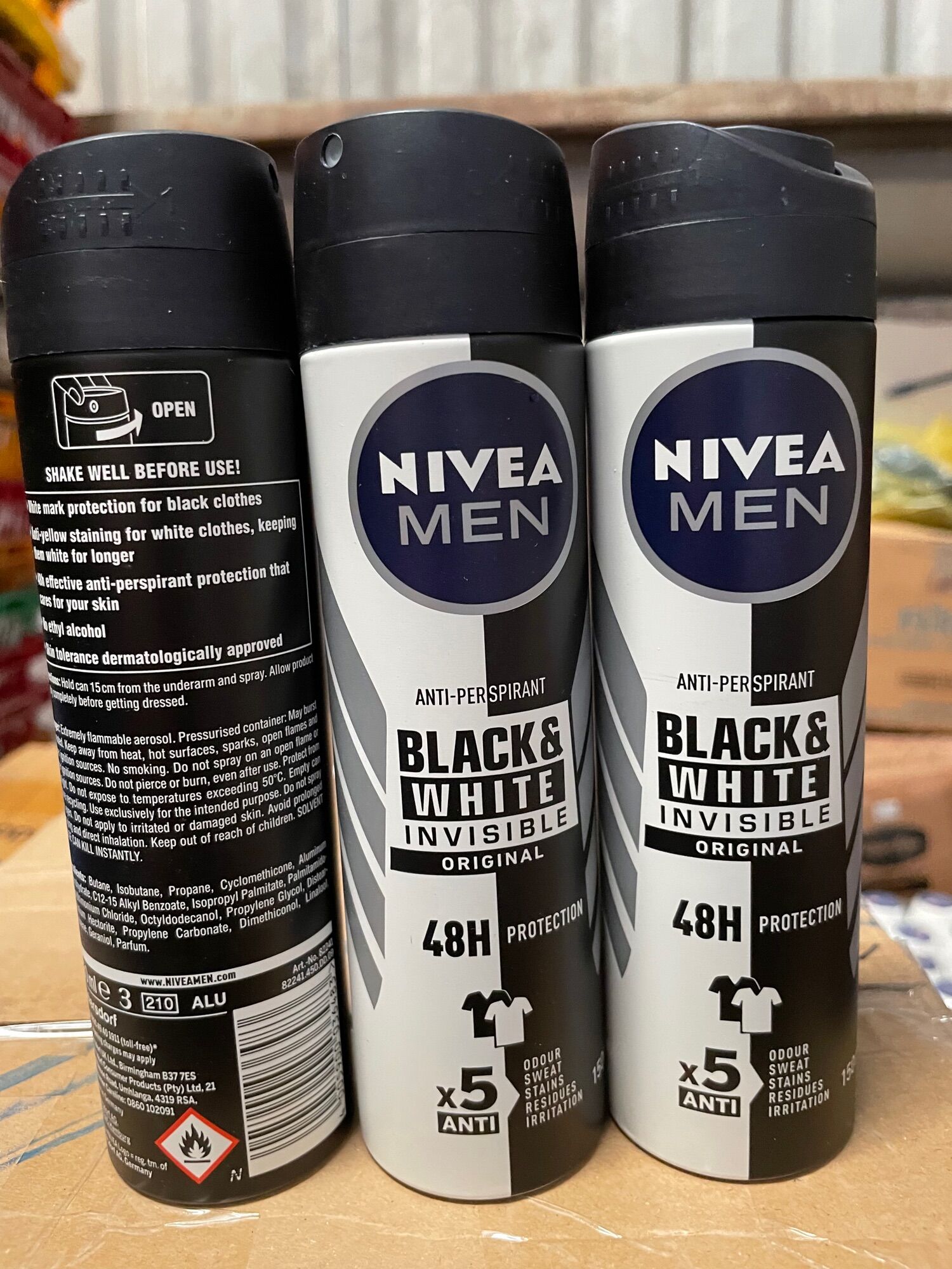 Xịt khử mùi toàn thân nivea black & white 150ml - đức