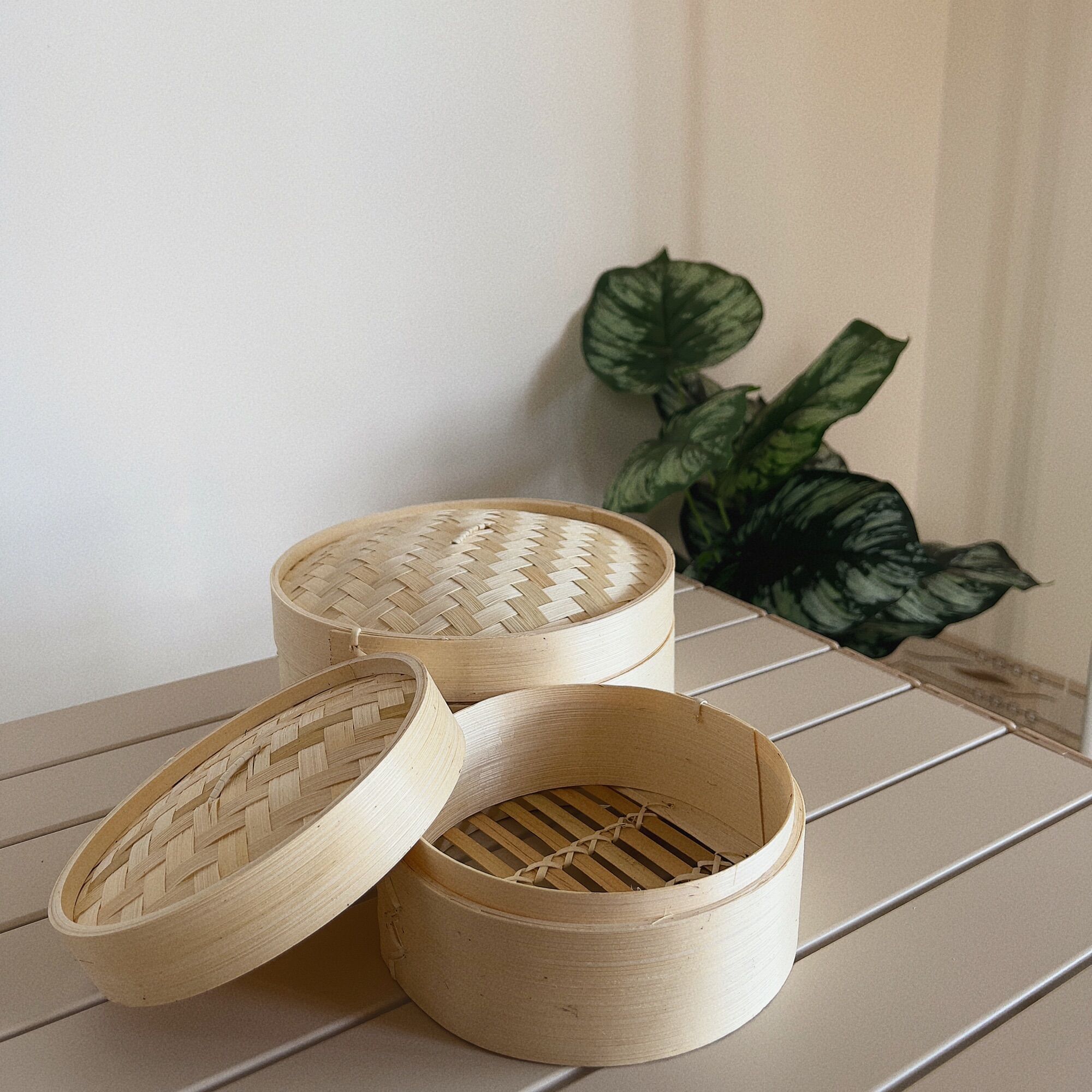 Xửng tre hấp bánh bao