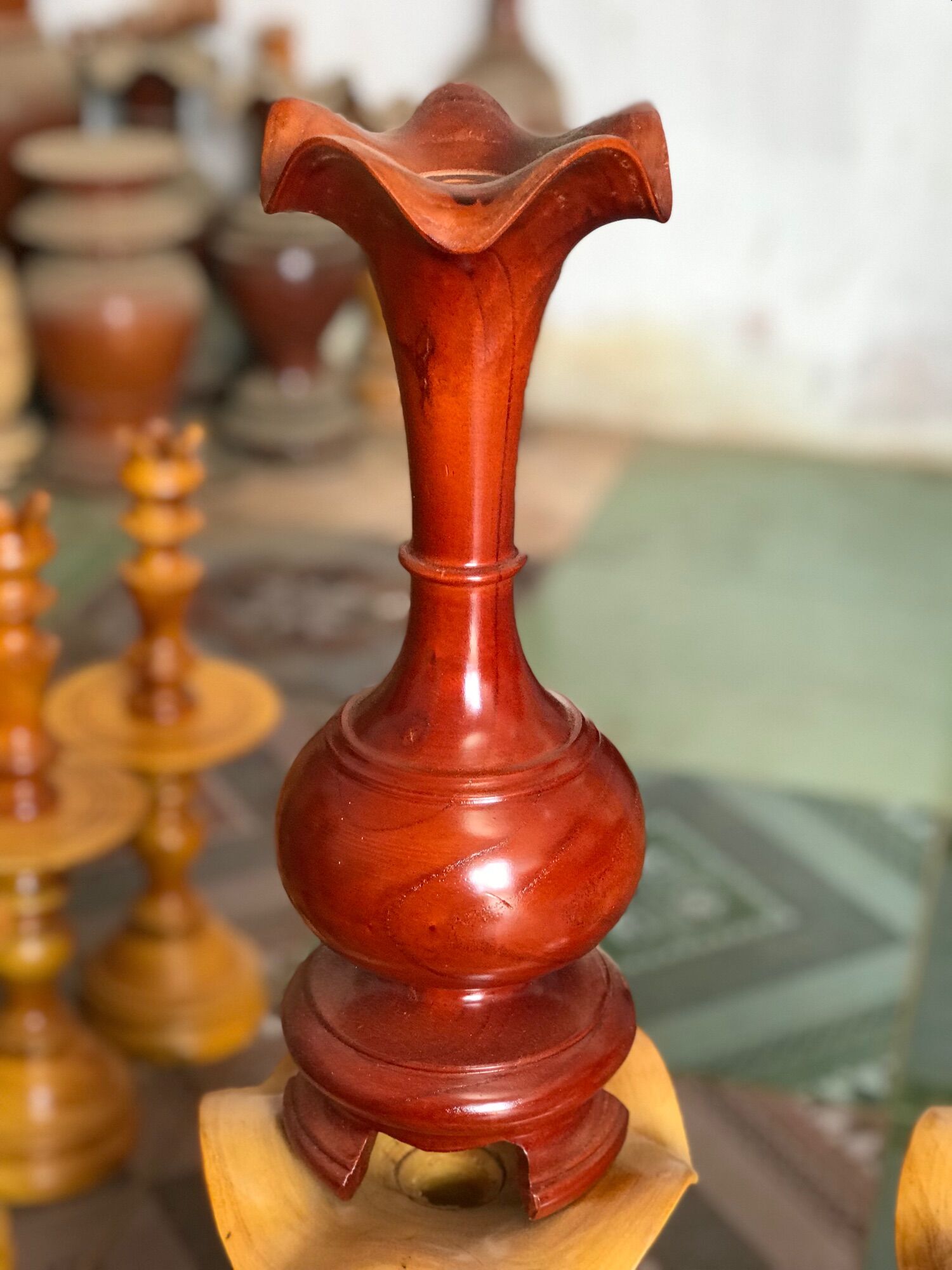 Lục bình Lọ hoa gỗ bình hoa gỗ kt 12cm *35cm