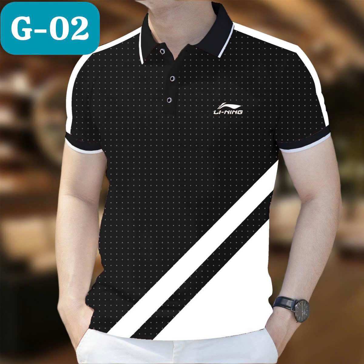 Áo Polo cổ bẻ Ll NING,vải cotton co giãn 4 chiều,dễ mặc,thoải mái - 3
