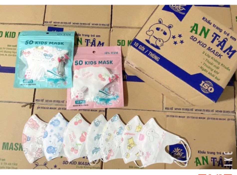 Khẩu trang 5D  chính hãng 5 thùng (500 cái)