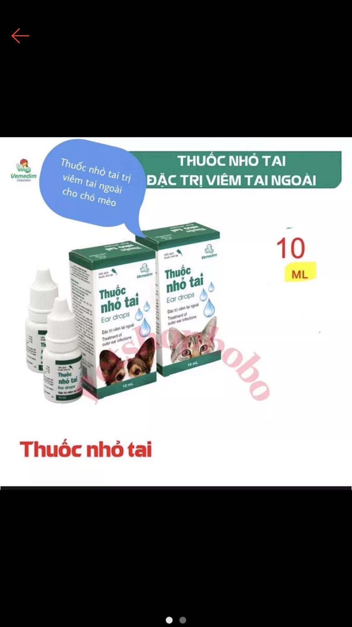 THUỐC NHỎ TAI HỖ TRỢ VIÊM TAI NGOÀI CHO CHÓ MÈO EAR DROPS
