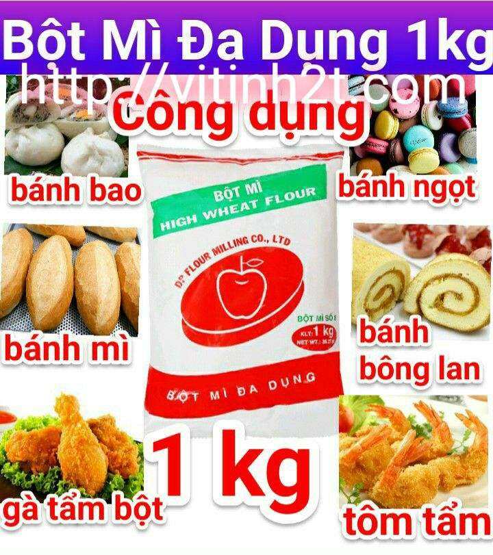Bột Mì Đa Dụng 1kg Bột mì đa dụng táo đỏ 1kg  làm bánh bao, bánh mì, bánh bông