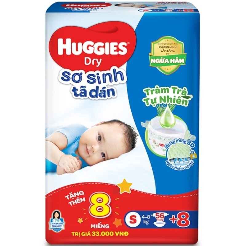 Tã dán/ tã quần Huggies S54 cho bé 4-8kg