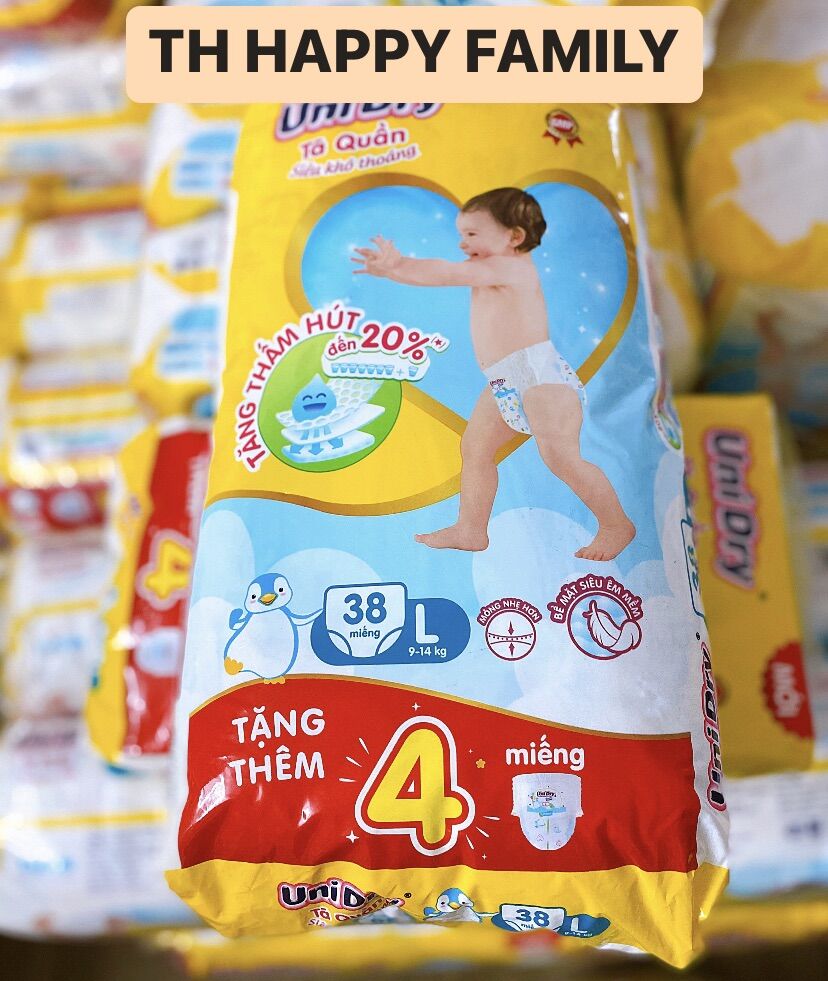 Tã quần UniDry Super dry L38 tặng 4 miếng (9-14kg)