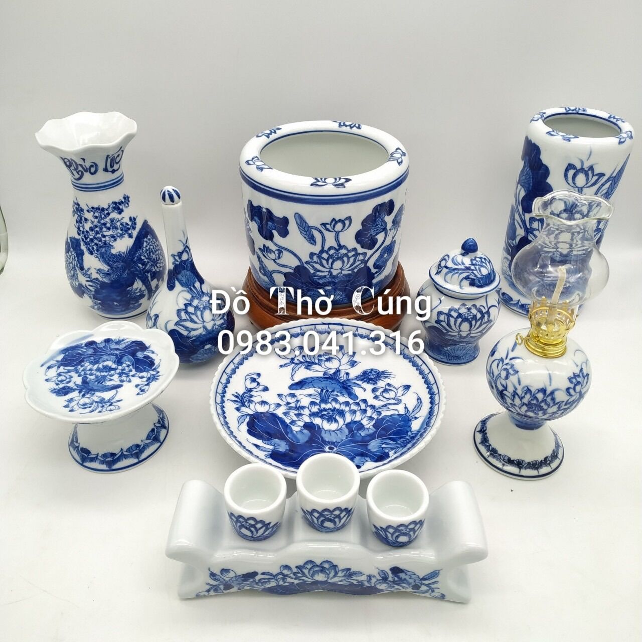 Đèn dầu thờ Hoa sen ( đèn tròn)