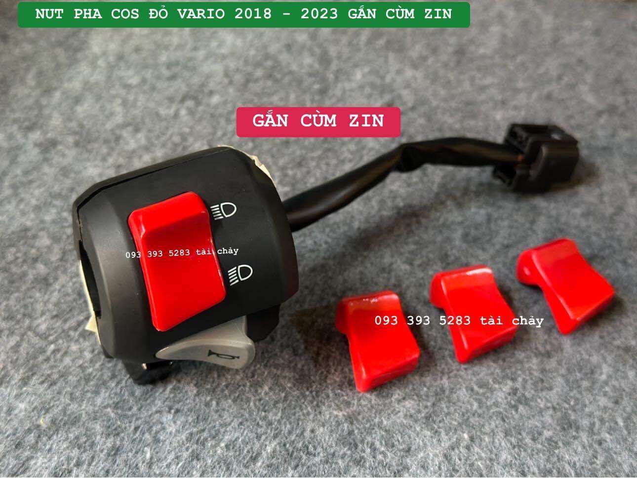 [ 1 NÚT ] NÚT PHA COS ĐỎ GẮN CÙM ZIN VARIO 2018 - 2023