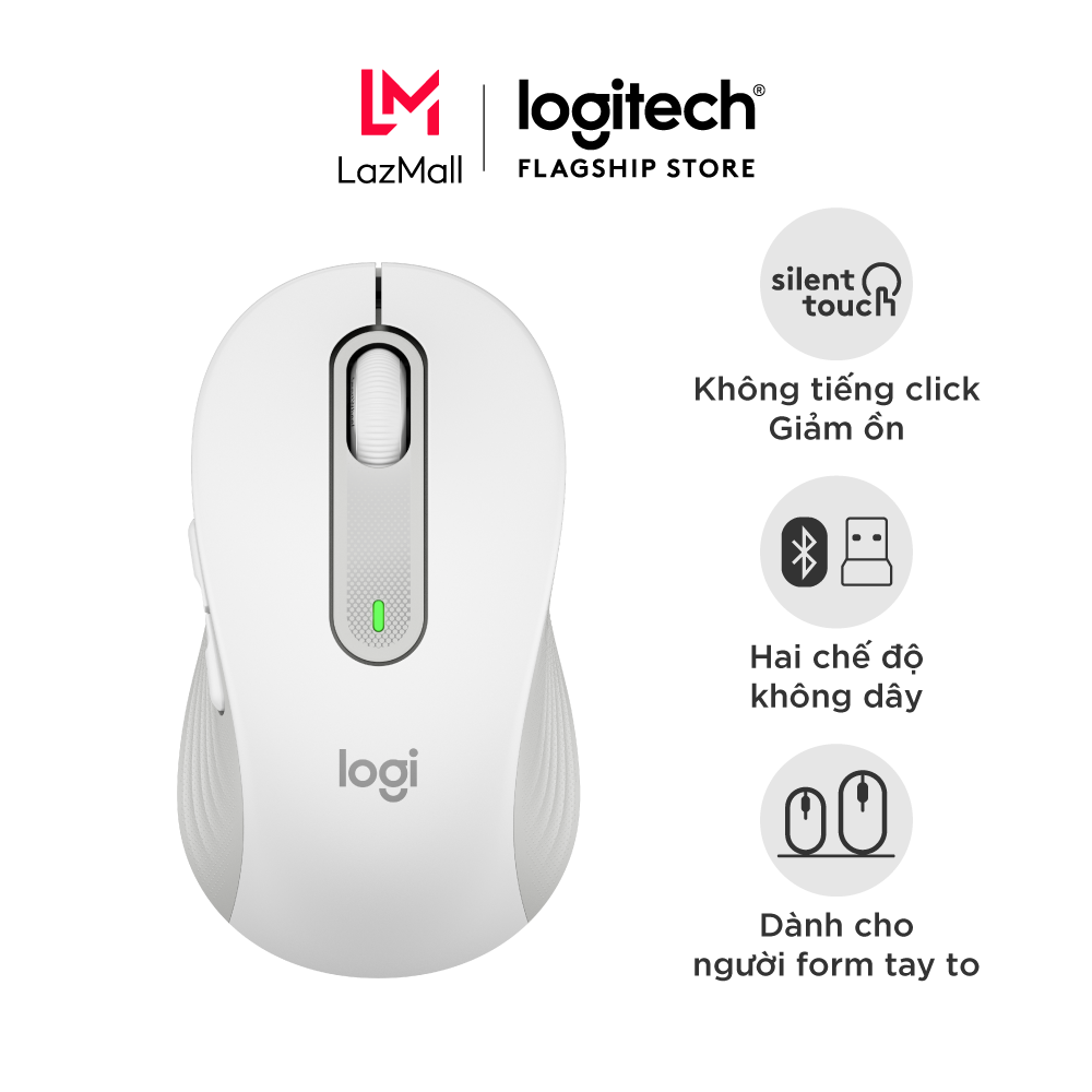 Chuột không dây bluetooth Logitech Signature M650 - Dành cho tay có kích cỡ từ nhỏ tới trung bình Cu