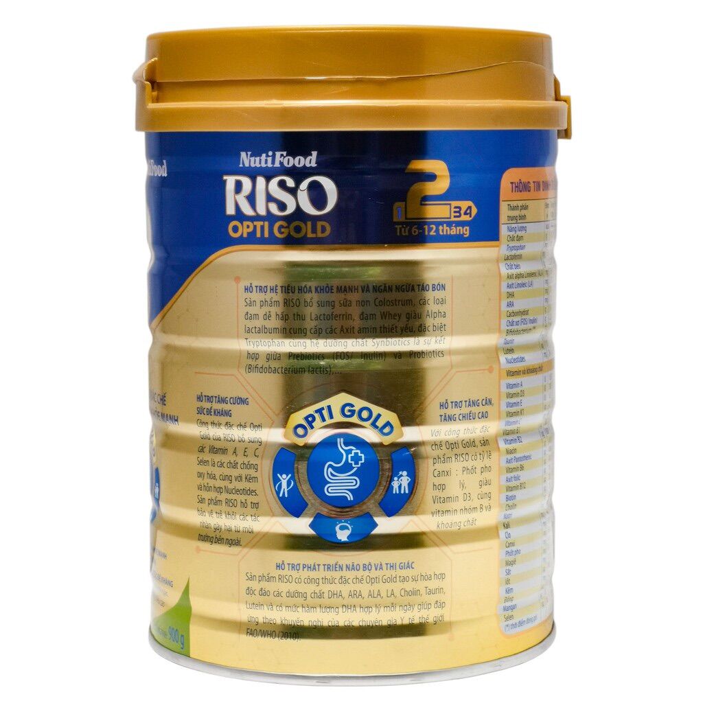 Sữa Nutifood Riso Opti Gold 2 850g - Cho Bé Từ 6-12 tháng