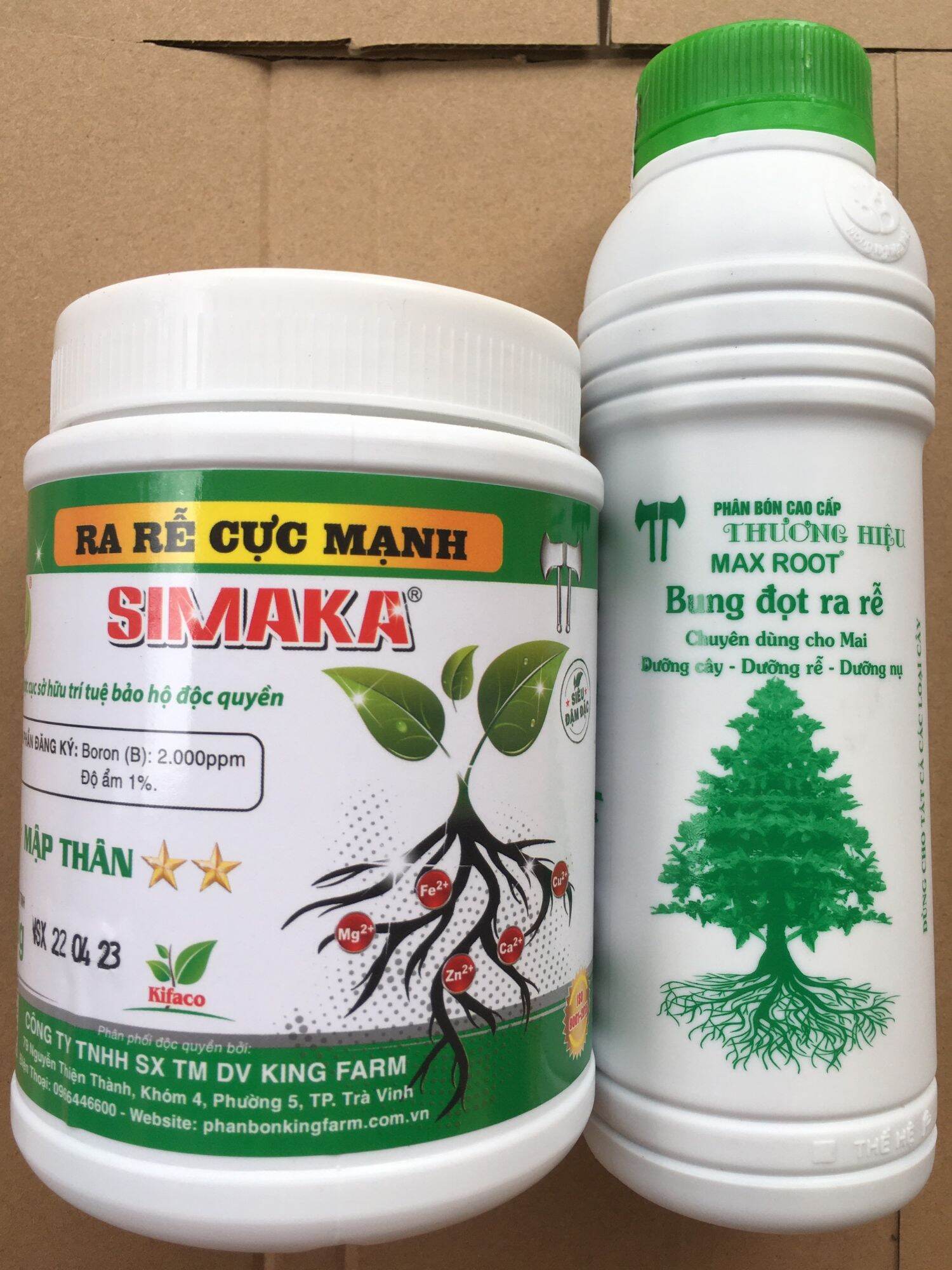 Bộ đôi phân bón kích đọt, đâm chồi, ra rễ cực mạnh. gồm: hủ simaka 500g + chai max root 500ml