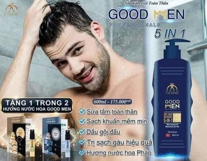 [ tặng test ] sữa tắm goodmen cho nam xanh đỏ