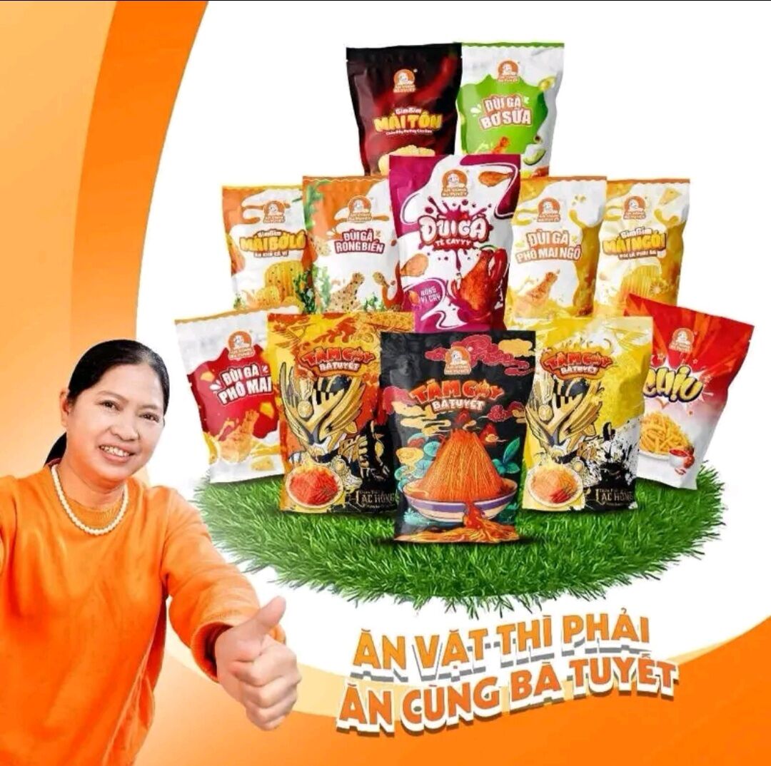  Combo 10 gói bimbim ăn vặt ăn cùng bà Tuyết  mix đủ vị gồm 2 đùi gà rong biển bà Tuyết +2 gói mái ngói bà Tuyết  + 2 gói  mái tôn bà Tuyết  +2 đùi gà phô mai bà Tuyết + 2 tăm cay chiến thần Lạc Hồng ăn vặt ăn cùng bà Tuyết ngon 