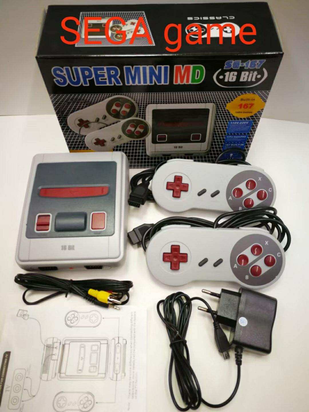 Máy chơi game điện tử 6 nút sega 16 bit mini tích hợp 167 trò cắm cổng av máy trò chơi Sega 16 bit