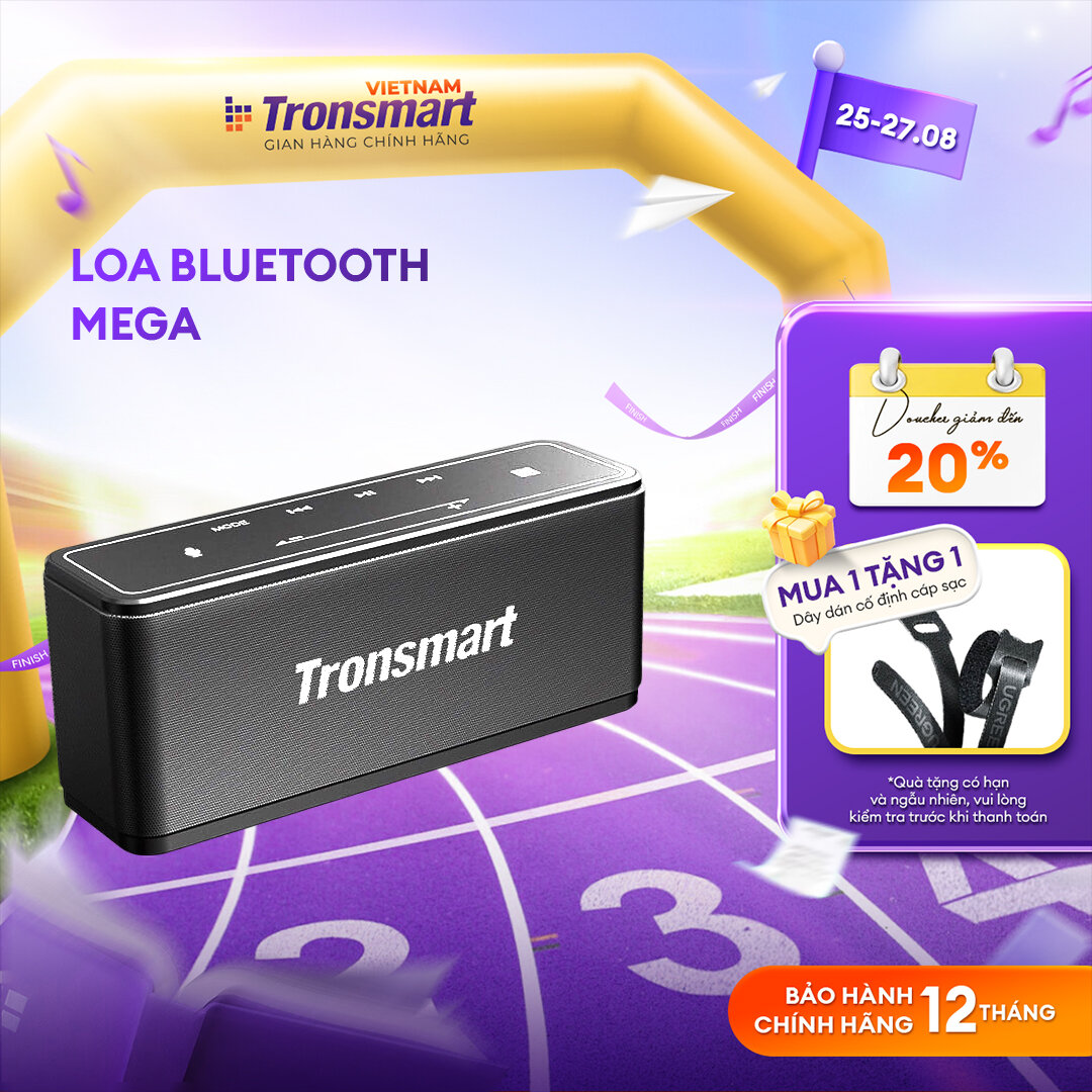 [BEST SELLER] Loa Bluetooth 5.0 Tronsmart Element Mega |  Công suất 40W, Hỗ trợ TWS và NFC ghép đôi 2 loa | Âm thanh nổi sống động kết hợp bass mạnh và sâu Có Mic đàm thoại | Thời gian nghe nhạc lên tới 24h | Bảo hành 12 tháng.
