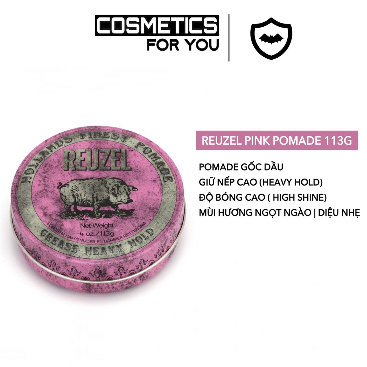 Sáp vuốt tóc reuzel pink pomade 35g | 113g | 340g
