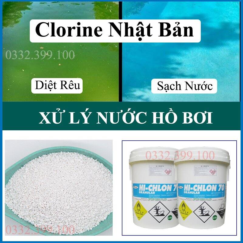 Combo 5kg chlorine nhật 70 - nippon nhật xử lý nước hồ bơi - khử trùng - làm trong nước và sạch rong rêu túi chiết lẻ 1kg