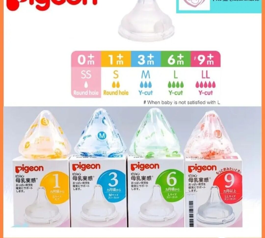 Núm ti thay thế bình pigeon cổ rộng size S,M,L,LL (1 núm)